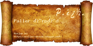 Paller Árpád névjegykártya
